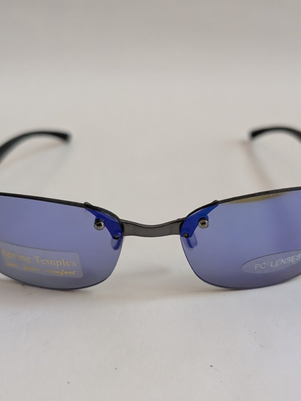 NWT Vintage 90's Oval Metal Rimless Sport Sunglasses (D. Gunmetal)